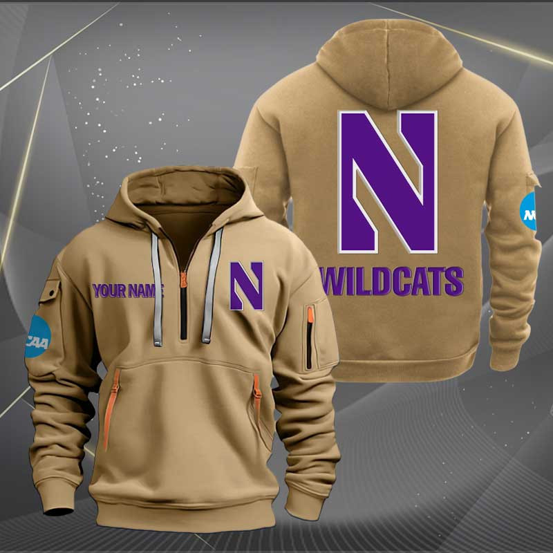 Sportswearmerch Northwestern Wildcats NCAA Personalized Half Zip Hoodie For Fan