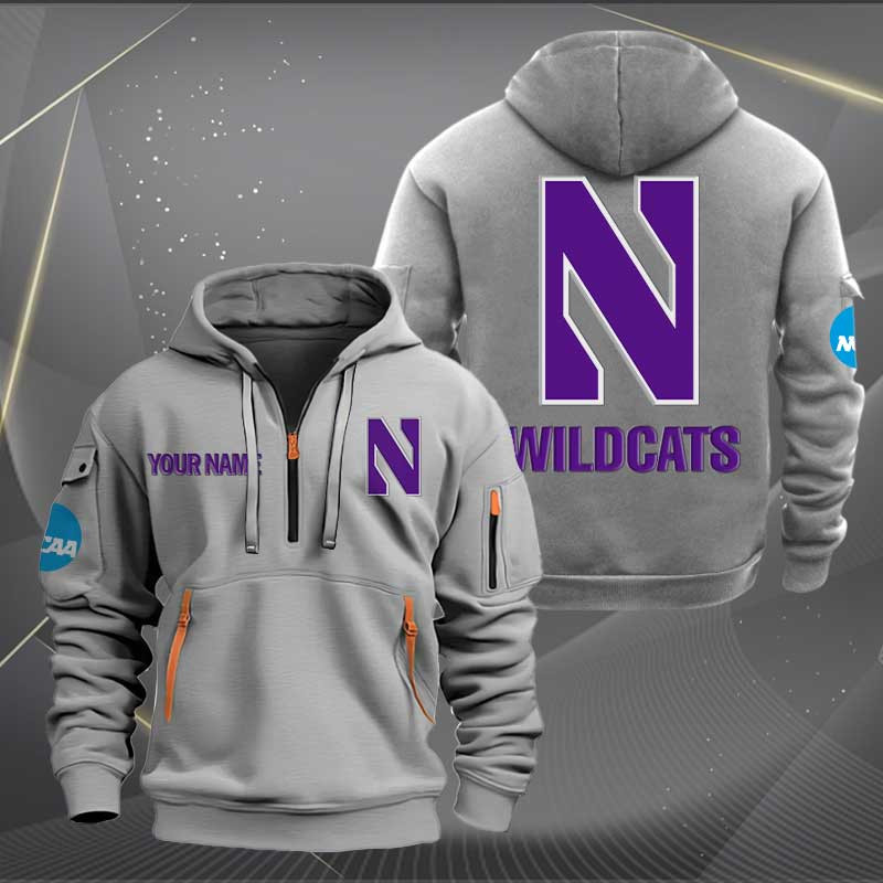 Sportswearmerch Northwestern Wildcats NCAA Personalized Half Zip Hoodie For Fan