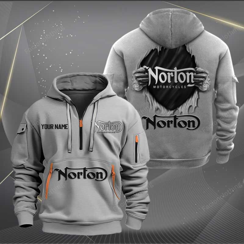 Sportswearmerch Norton Motorcycles Personalized Half Zip Hoodie For Fan