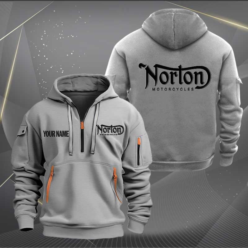 Sportswearmerch Norton Motorcycles Personalized Half Zip Hoodie For Fan