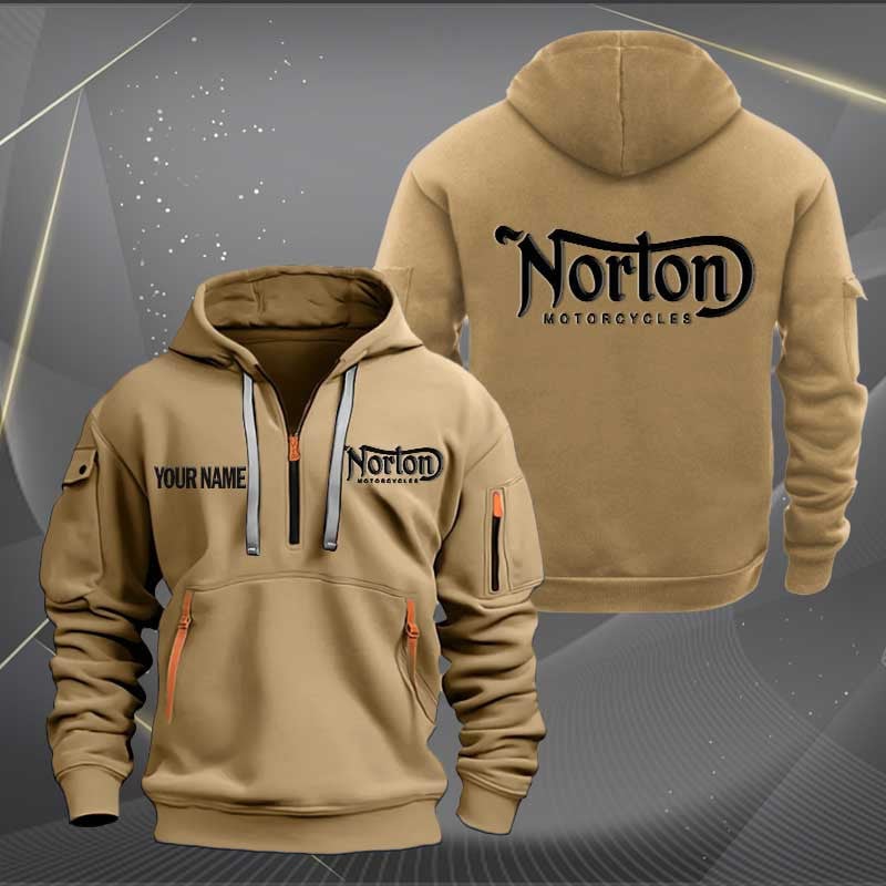 Sportswearmerch Norton Motorcycles Personalized Half Zip Hoodie For Fan