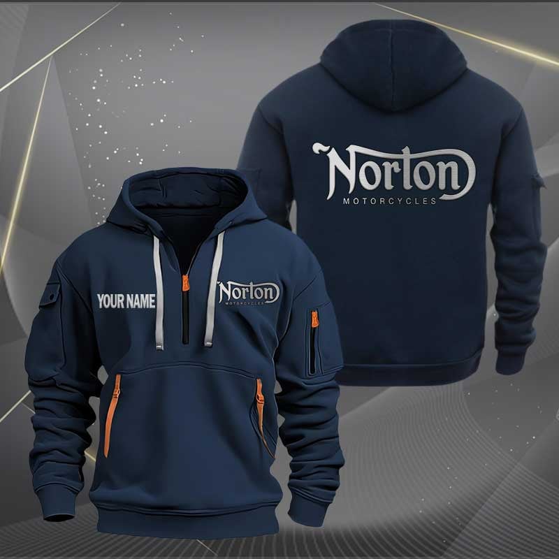 Sportswearmerch Norton Motorcycles Personalized Half Zip Hoodie For Fan