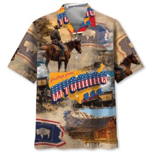 Sportswearmerch Nostalgic Wyoming State Hawaiian Shirt For Fan