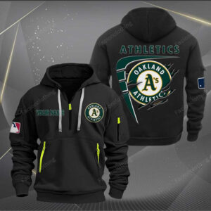 Sportswearmerch Oakland Athletics MLB Personalized Half Zip Hoodie For Fan
