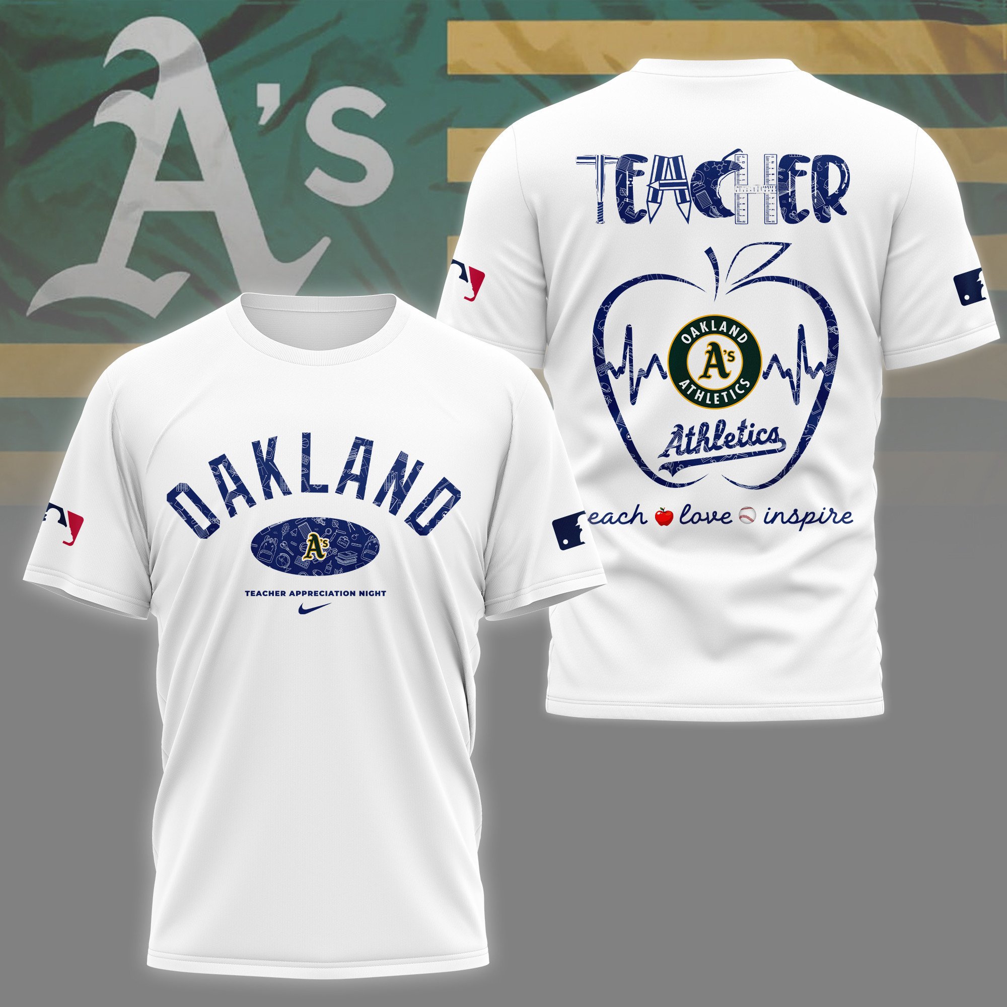 Sportswearmerch Oakland Athletics MLB Personalized T-shirt For Fan