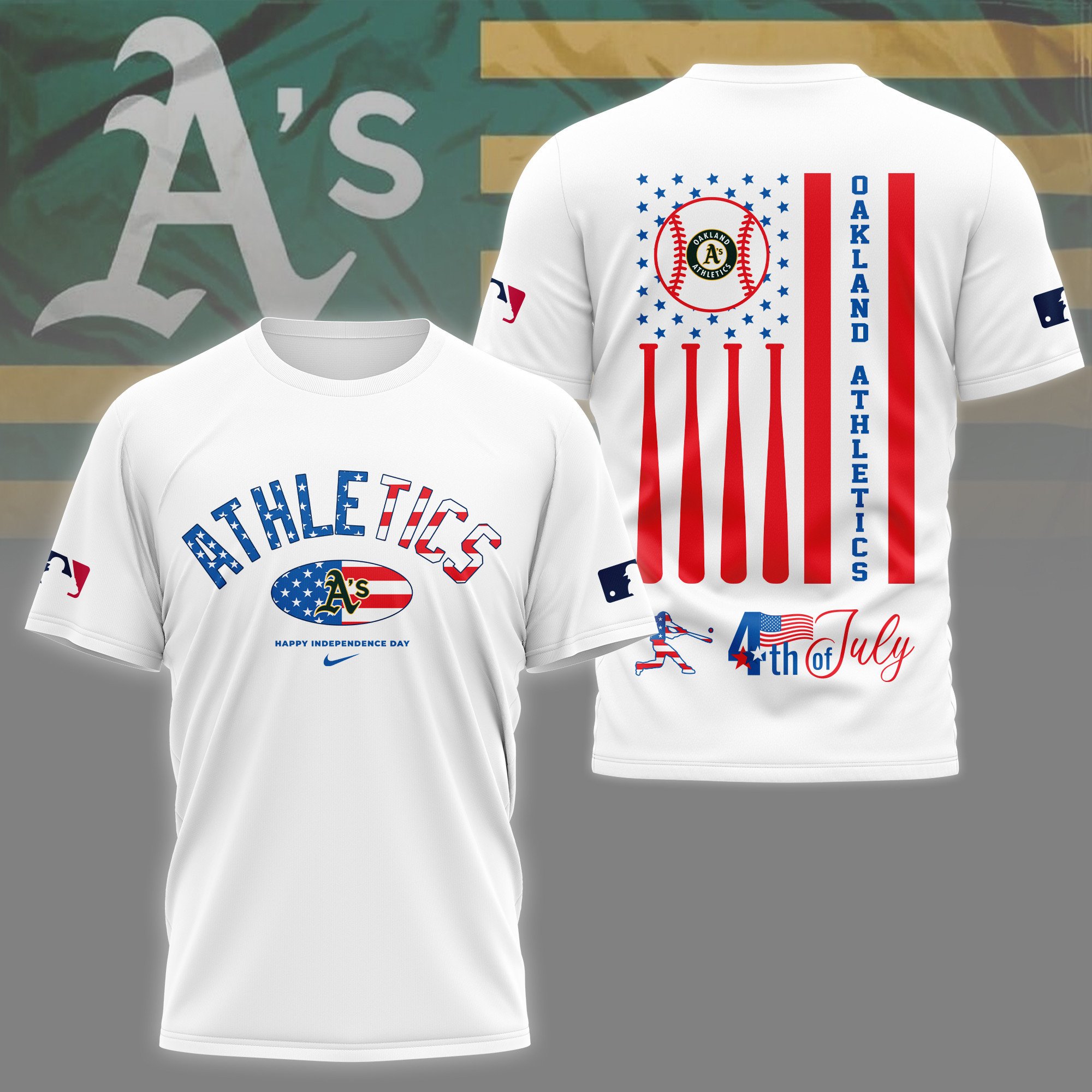 Sportswearmerch Oakland Athletics MLB Personalized T-shirt For Fan