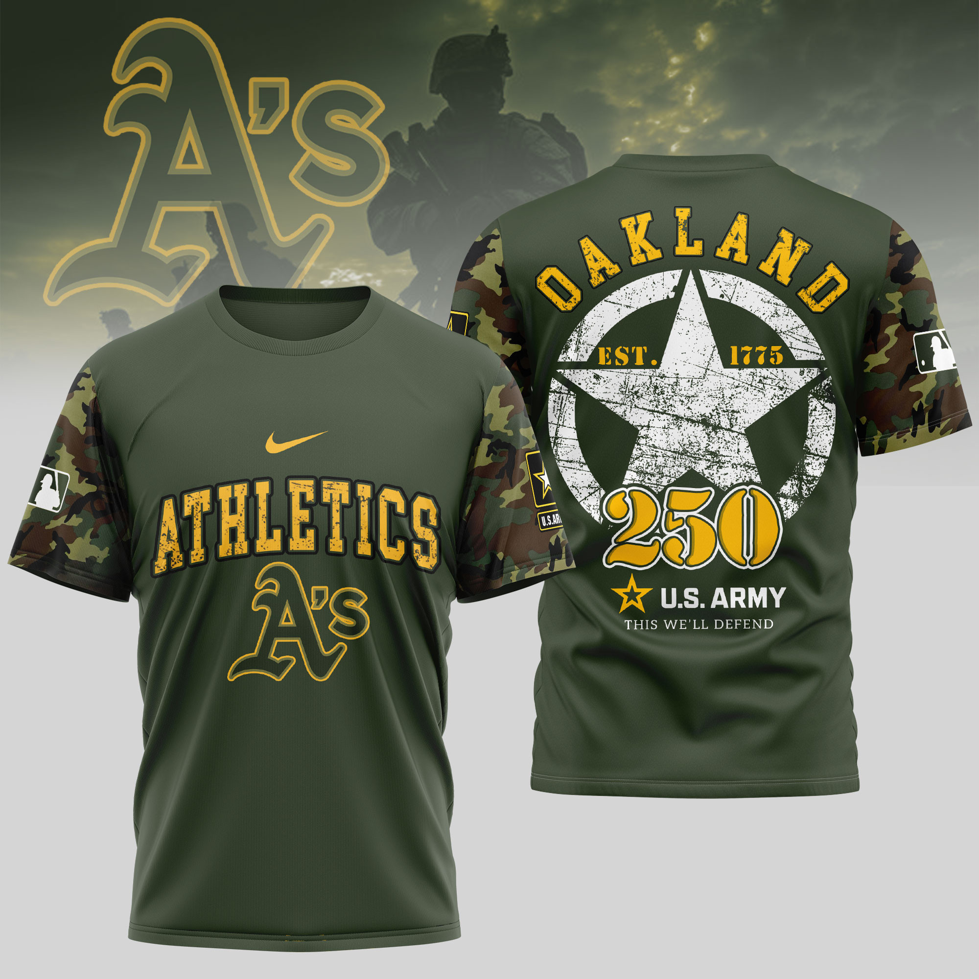Sportswearmerch Oakland Athletics MLB Personalized T-shirt For Fan