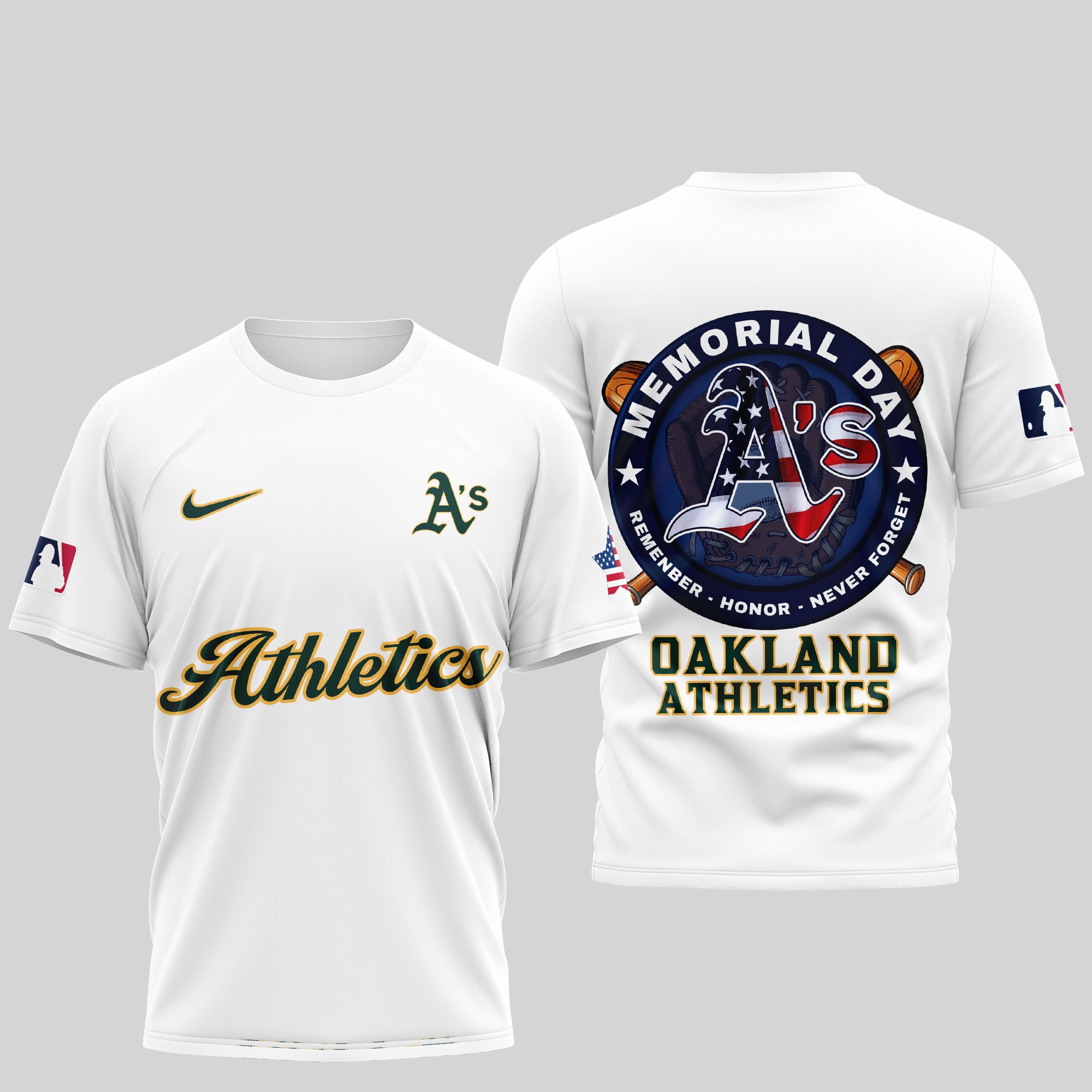Sportswearmerch Oakland Athletics MLB Personalized T-shirt For Fan
