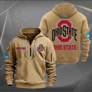 Sportswearmerch Ohio State Buckeyes NCAA Personalized Half Zip Hoodie For Fan