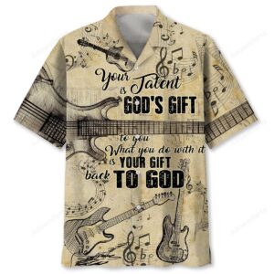 Sportswearmerch Old Guitar Vintage Style Hawaiian Shirt For Fan