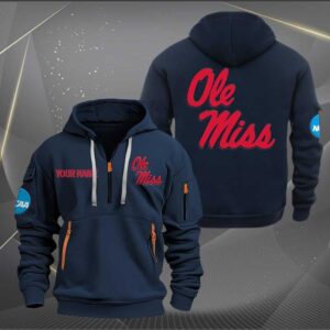 Sportswearmerch Ole Miss Rebels NCAA Personalized Half Zip Hoodie For Fan