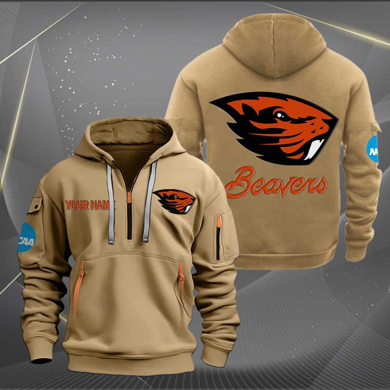 Sportswearmerch Oregon State Beavers NCAA Personalized Half Zip Hoodie For Fan