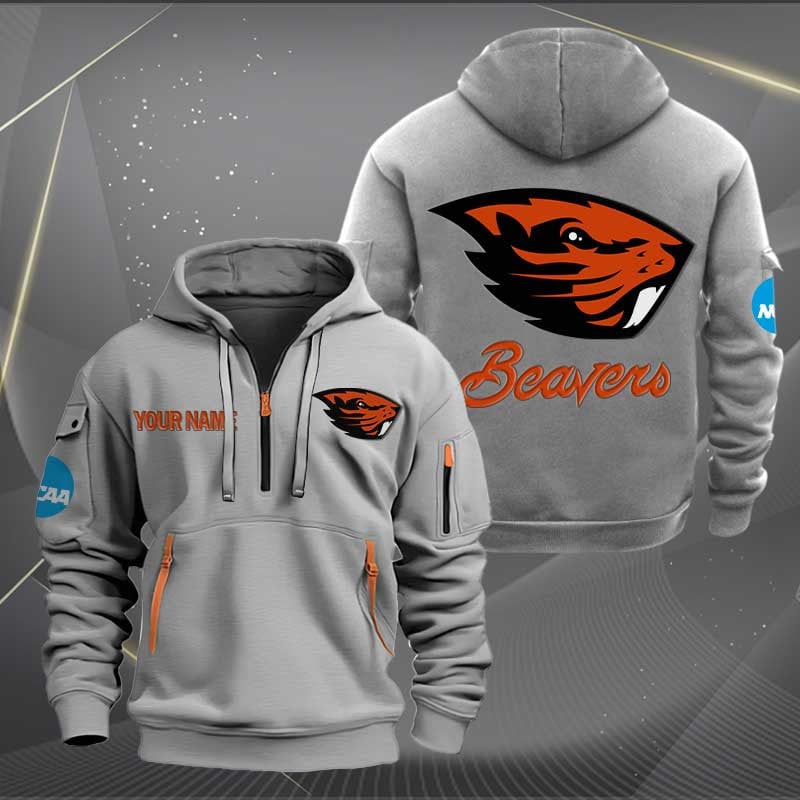 Sportswearmerch Oregon State Beavers NCAA Personalized Half Zip Hoodie For Fan