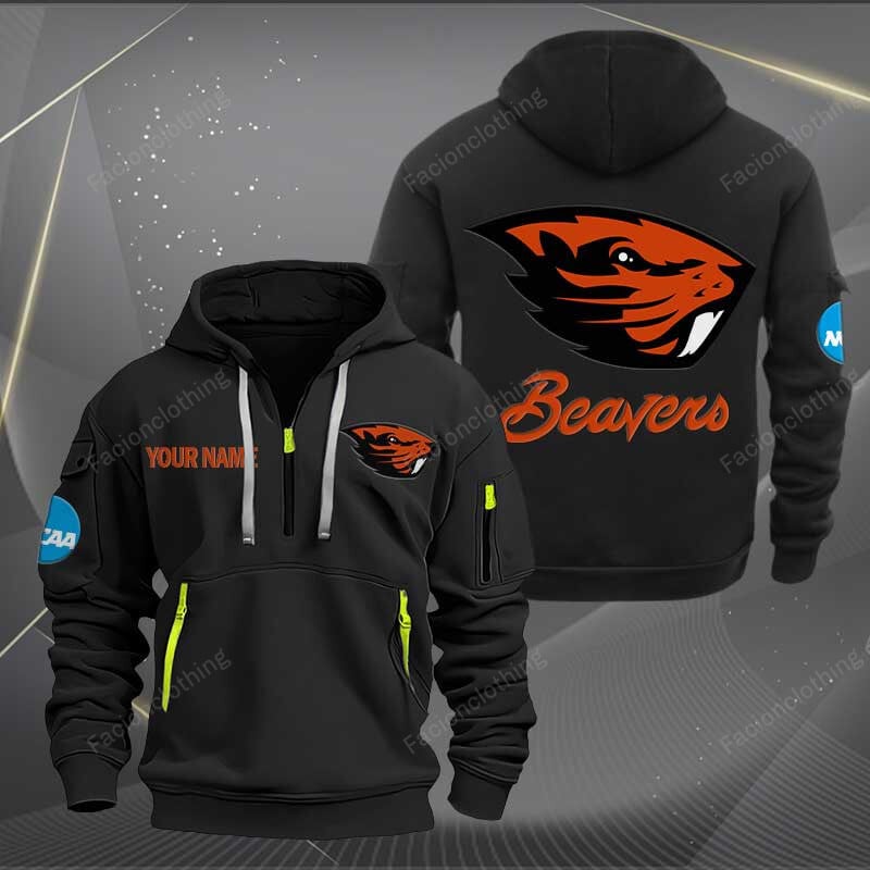 Sportswearmerch Oregon State Beavers NCAA Personalized Half Zip Hoodie For Fan