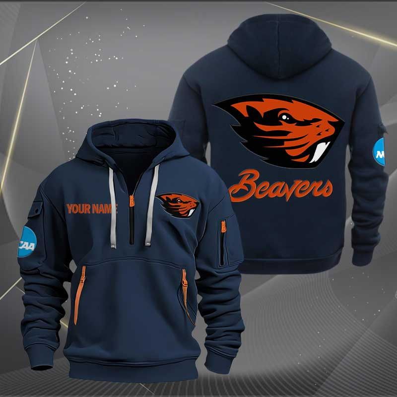 Sportswearmerch Oregon State Beavers NCAA Personalized Half Zip Hoodie For Fan
