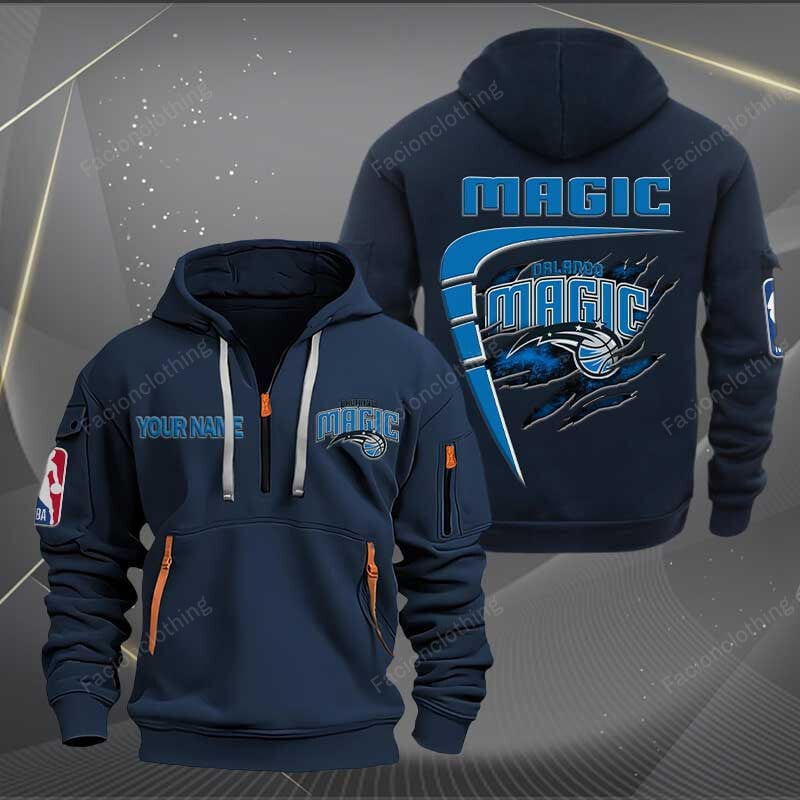 Sportswearmerch Orlando Magic NBA Personalized Half Zip Hoodie For Fan