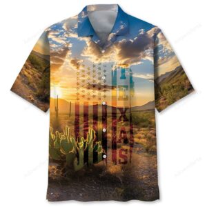 Sportswearmerch Patriotic America Texas Scene Hawaiian Shirt For Fan