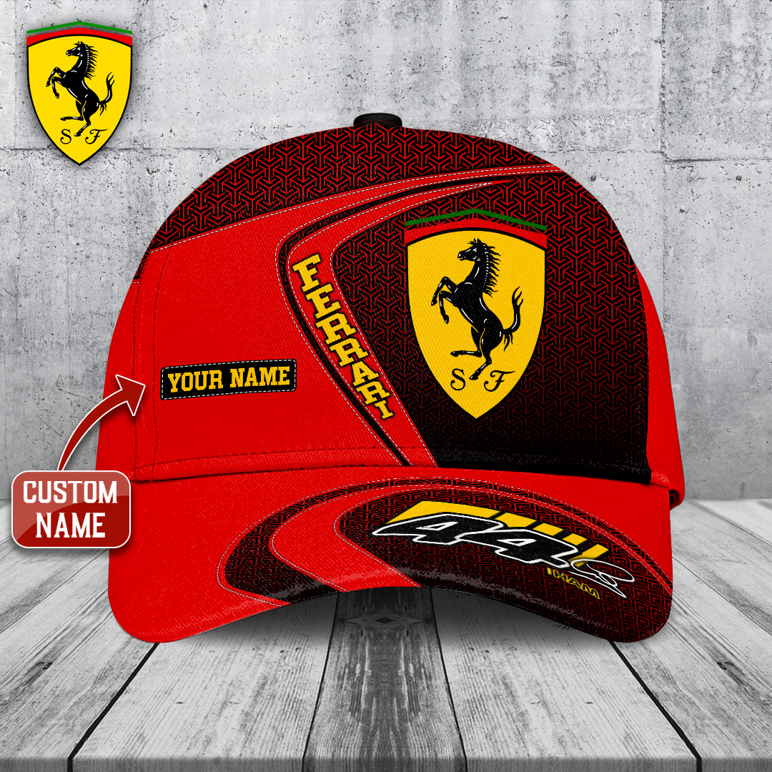 Sportswearmerch Personalized Scuderia Ferrari Car x Lewis Hamilton F1 Car Classic Cap Gift For Fan