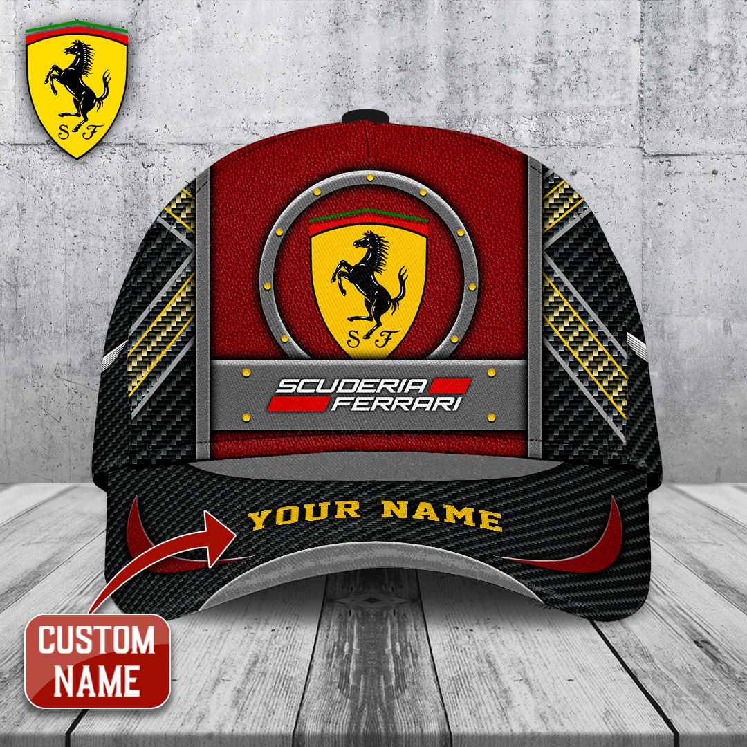 Sportswearmerch Personalized Scuderia Ferrari Car x Lewis Hamilton F1 Car Classic Cap Gift For Fan