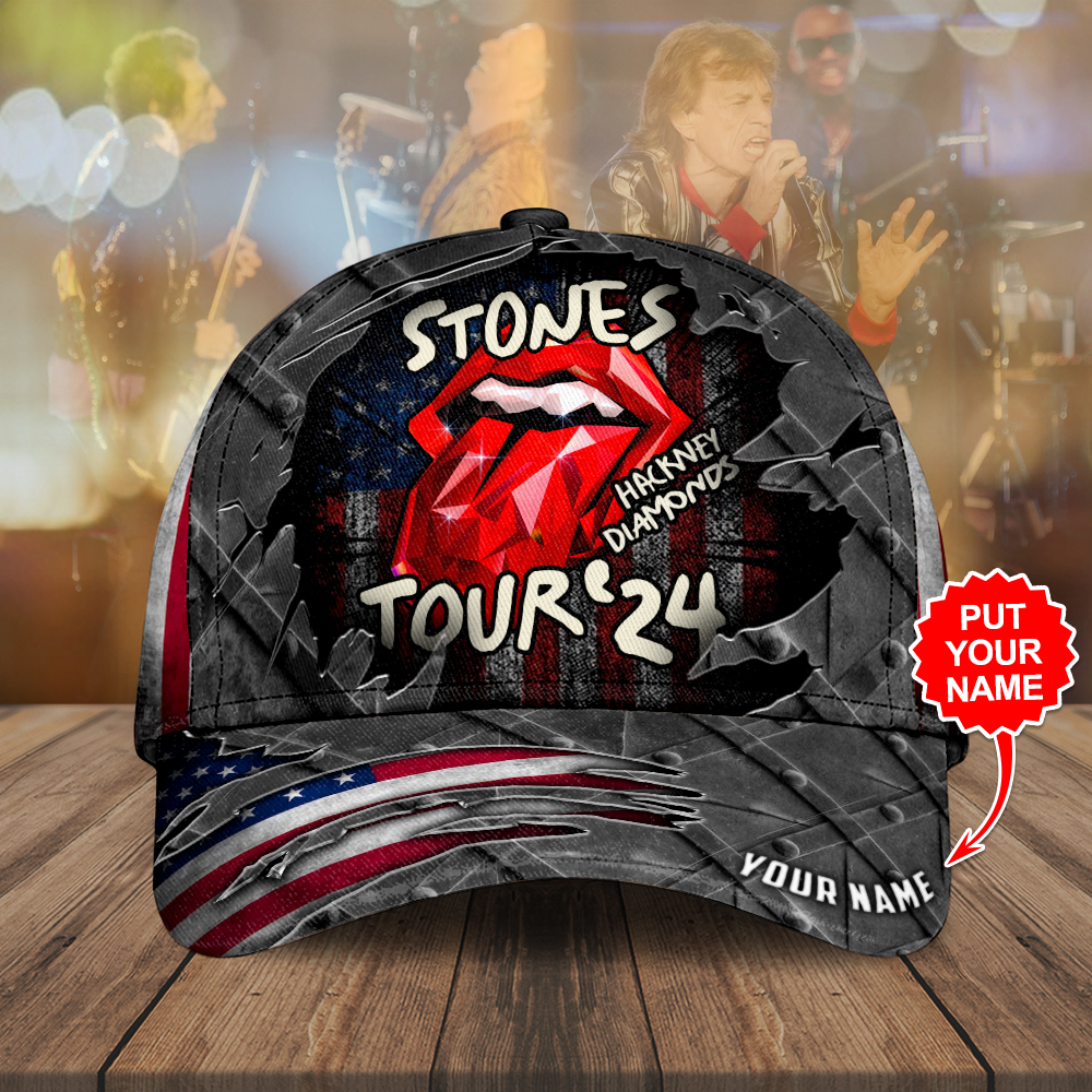 Sportswearmerch Personalized The Rolling Stones x US Flag Classic Cap Gift For Fan