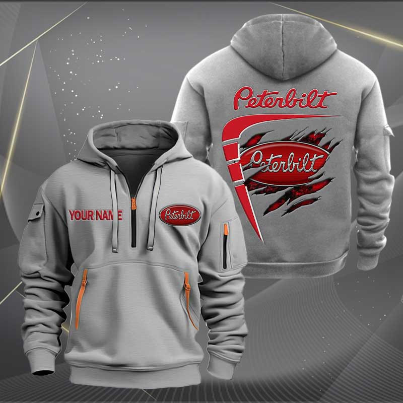 Sportswearmerch Peterbilt Car Personalized Half Zip Hoodie For Fan