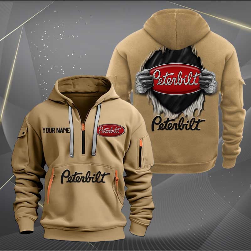 Sportswearmerch Peterbilt Car Personalized Half Zip Hoodie For Fan