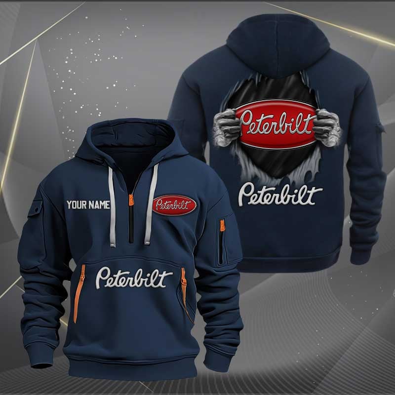 Sportswearmerch Peterbilt Car Personalized Half Zip Hoodie For Fan