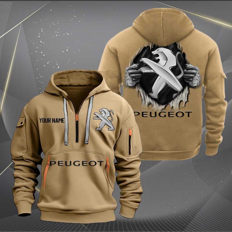 Sportswearmerch Peugeot Car Personalized Half Zip Hoodie For Fan