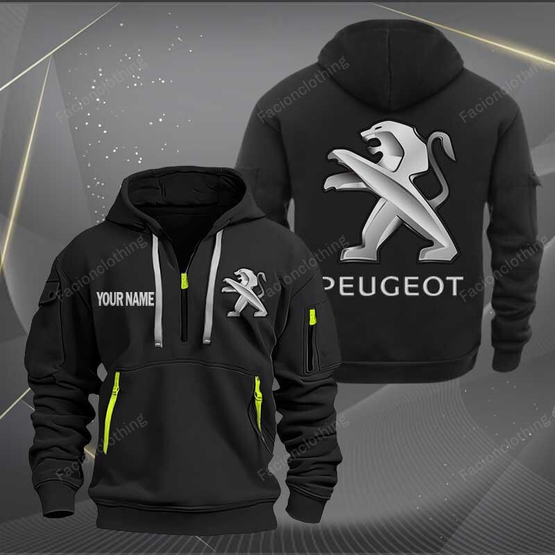 Sportswearmerch Peugeot Car Personalized Half Zip Hoodie For Fan