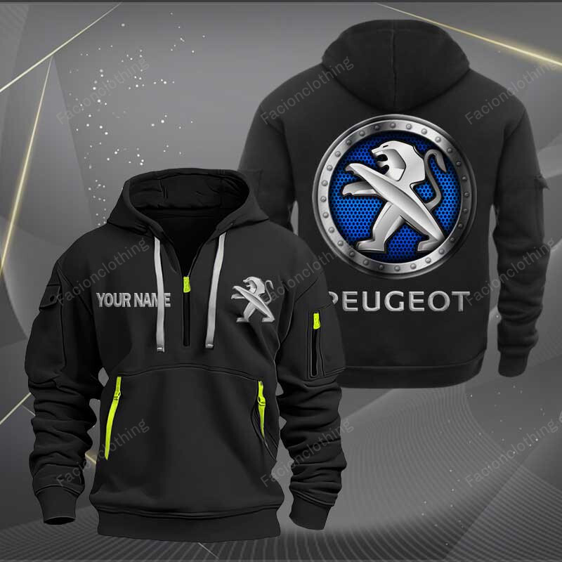 Sportswearmerch Peugeot Car Personalized Half Zip Hoodie For Fan