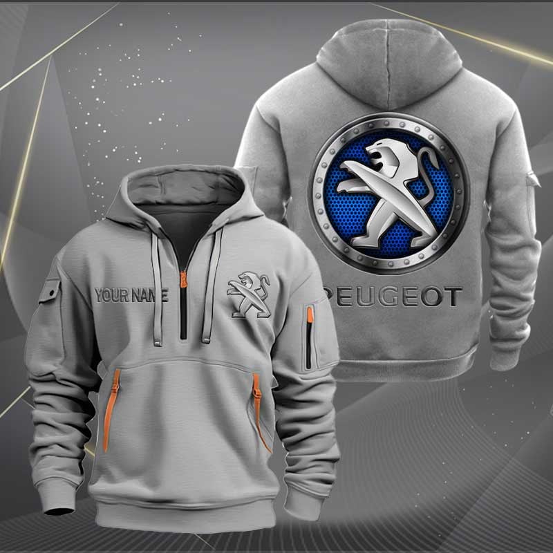 Sportswearmerch Peugeot Car Personalized Half Zip Hoodie For Fan