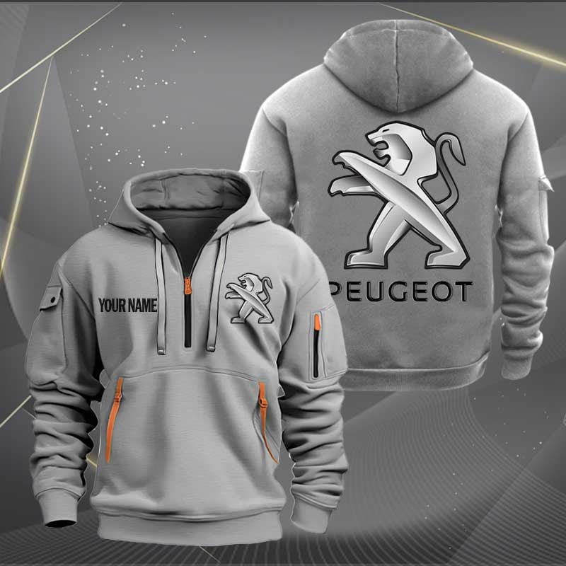 Sportswearmerch Peugeot Car Personalized Half Zip Hoodie For Fan