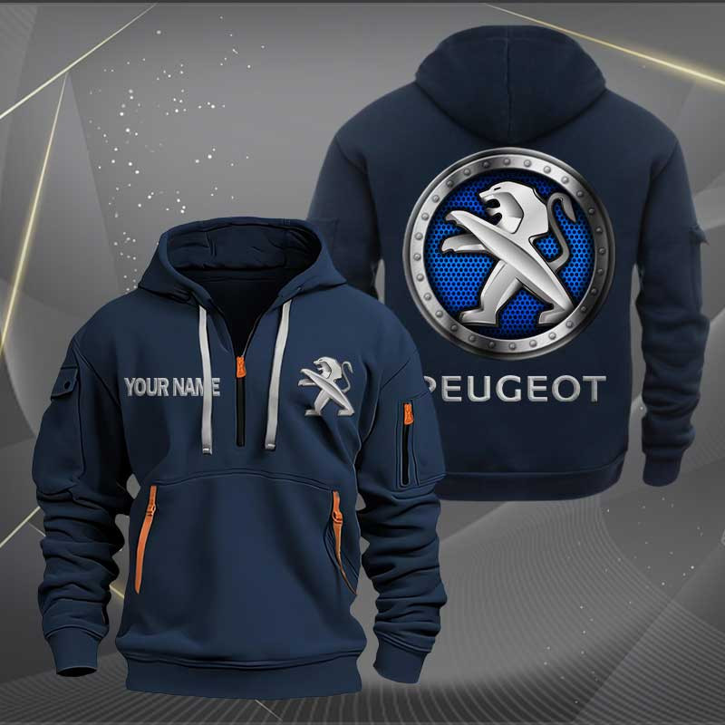 Sportswearmerch Peugeot Car Personalized Half Zip Hoodie For Fan