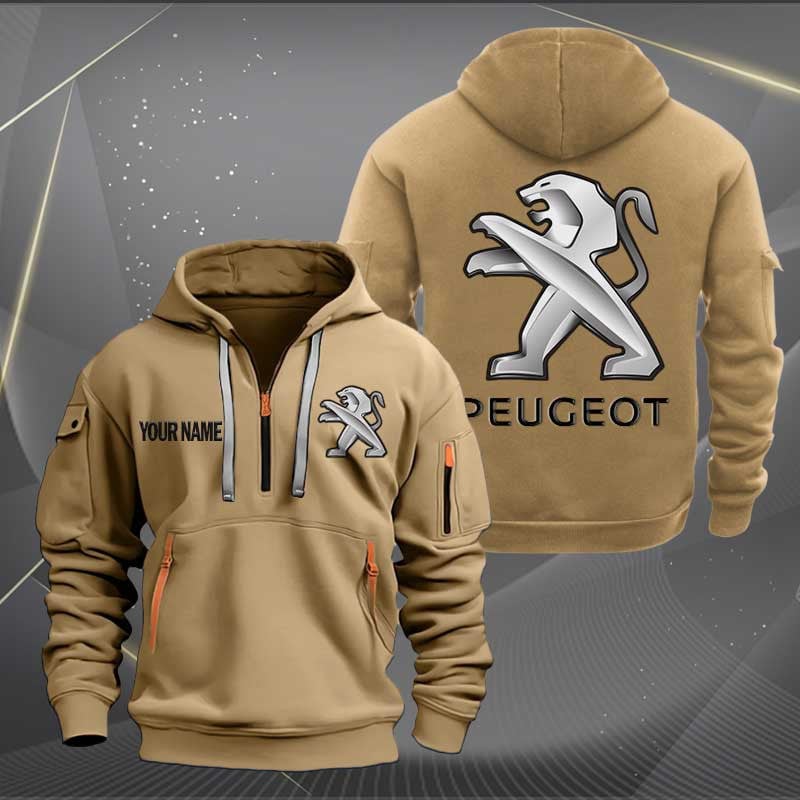 Sportswearmerch Peugeot Car Personalized Half Zip Hoodie For Fan