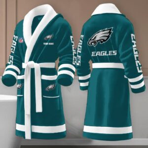 Sportswearmerch Philadelphia Eagles NFL New Fleece Bathrobe Personalized Gifts For Fan