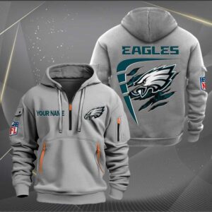 Sportswearmerch Philadelphia Eagles NFL Personalized Half Zip Hoodie For Fan