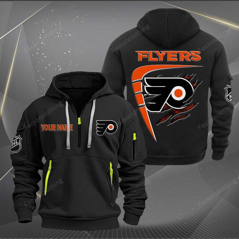 Sportswearmerch Philadelphia Flyers NHL Personalized Half Zip Hoodie For Fan