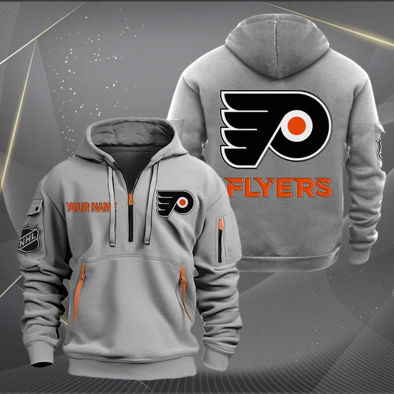 Sportswearmerch Philadelphia Flyers NHL Personalized Half Zip Hoodie For Fan