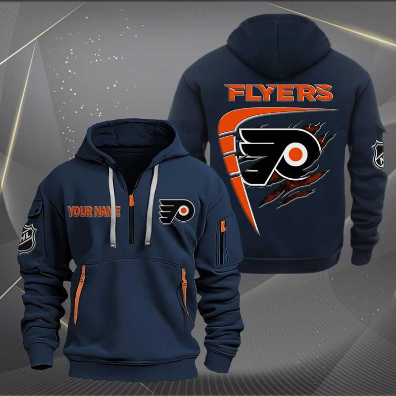Sportswearmerch Philadelphia Flyers NHL Personalized Half Zip Hoodie For Fan