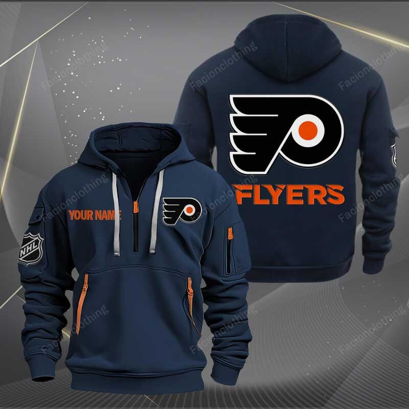 Sportswearmerch Philadelphia Flyers NHL Personalized Half Zip Hoodie For Fan
