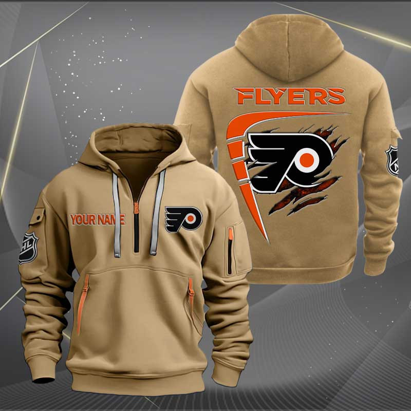 Sportswearmerch Philadelphia Flyers NHL Personalized Half Zip Hoodie For Fan