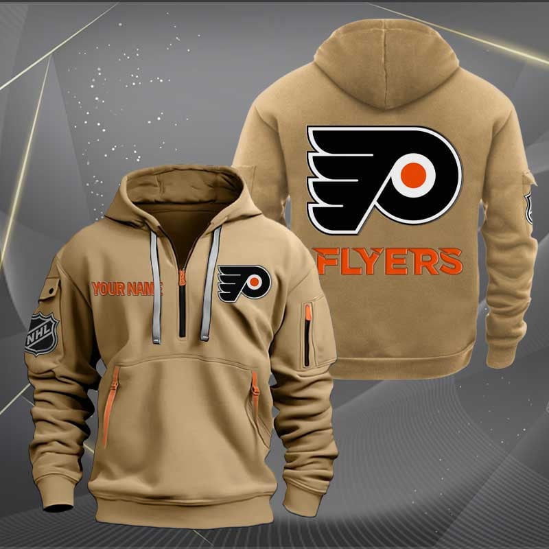 Sportswearmerch Philadelphia Flyers NHL Personalized Half Zip Hoodie For Fan