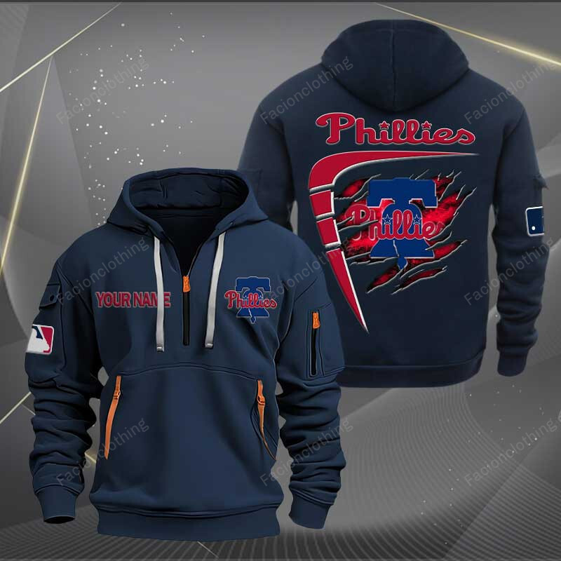 Sportswearmerch Philadelphia Phillies MLB Personalized Half Zip Hoodie For Fan