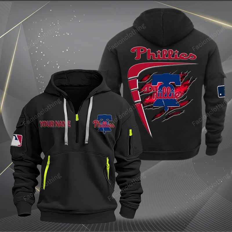 Sportswearmerch Philadelphia Phillies MLB Personalized Half Zip Hoodie For Fan