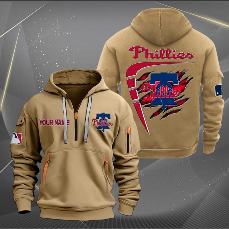 Sportswearmerch Philadelphia Phillies MLB Personalized Half Zip Hoodie For Fan