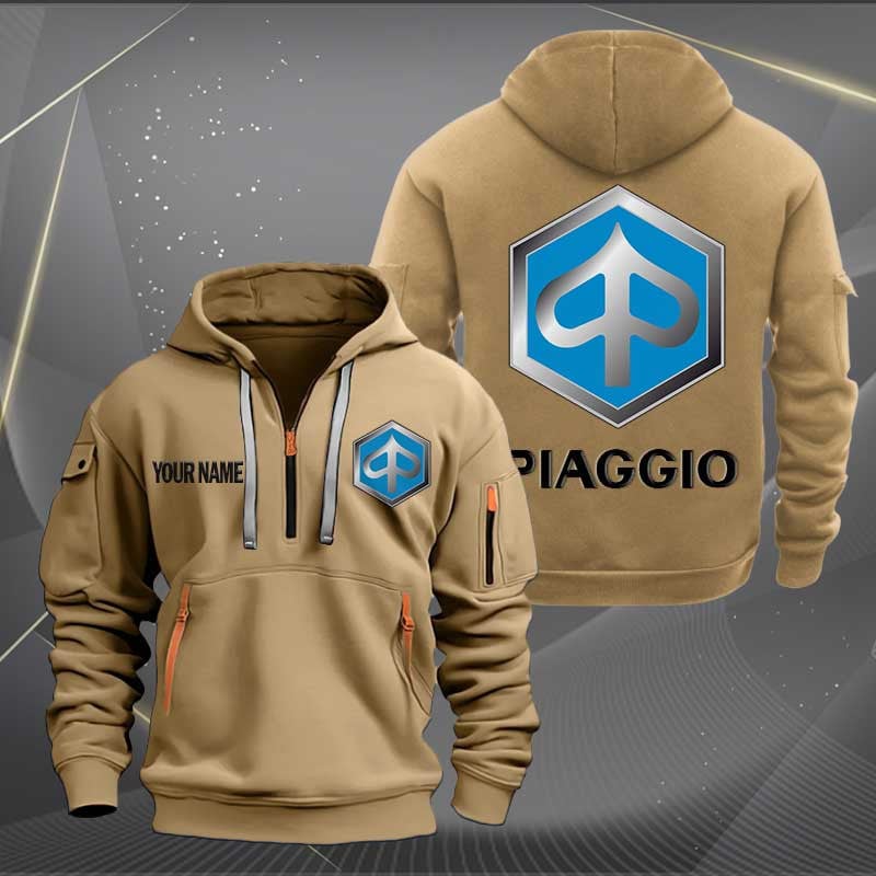 Sportswearmerch Piaggio Motorcycles Personalized Half Zip Hoodie For Fan