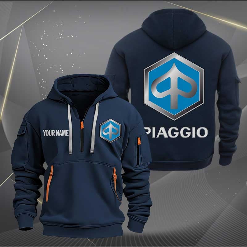 Sportswearmerch Piaggio Motorcycles Personalized Half Zip Hoodie For Fan