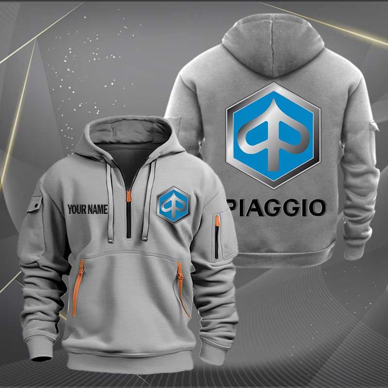 Sportswearmerch Piaggio Motorcycles Personalized Half Zip Hoodie For Fan
