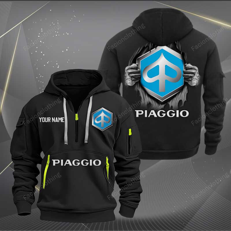 Sportswearmerch Piaggio Motorcycles Personalized Half Zip Hoodie For Fan