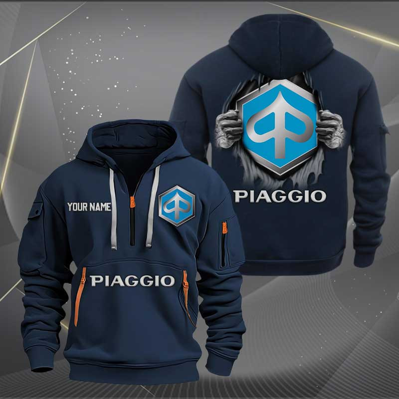 Sportswearmerch Piaggio Motorcycles Personalized Half Zip Hoodie For Fan